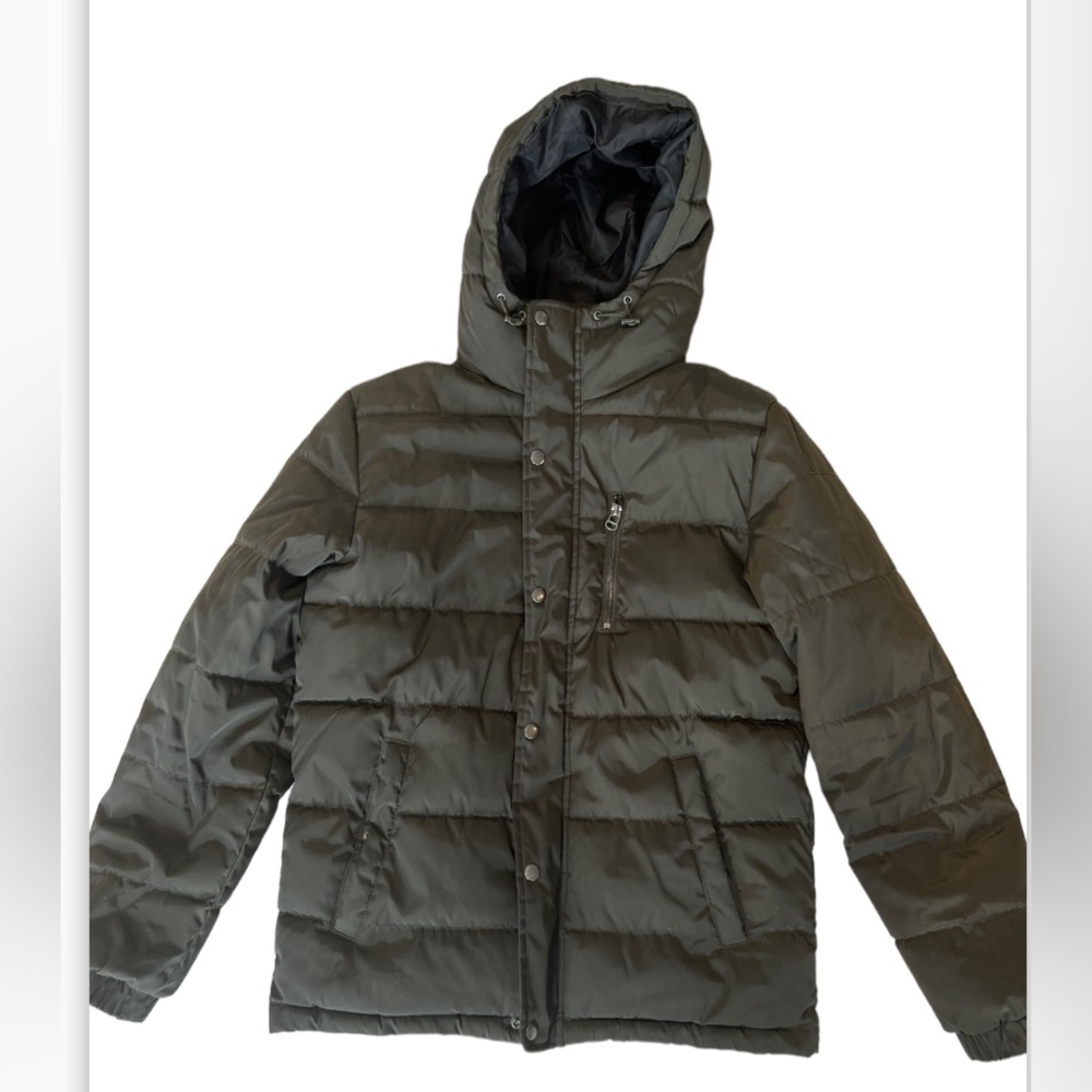 H&M Women’s Puffer Coat with Hood Olive size Small